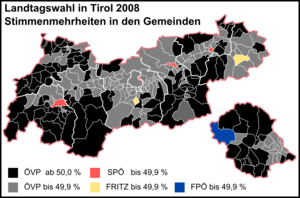 Landtagswahl In Tirol 2008: Voraussetzungen, Wahlwerbende Parteien (Listennamen), Wahlkampfbudgets