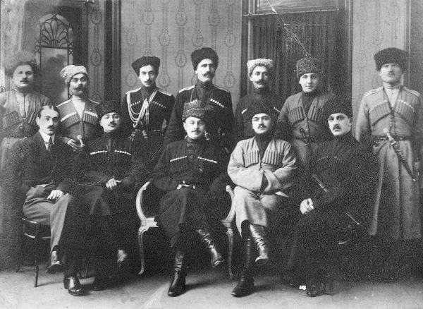 Leaders of the MRNC, with Prime Minister Tapa Tchermoeff seated in the center of the front row.