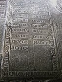 1630. Ledger Slab in Brecon Cathedral.
