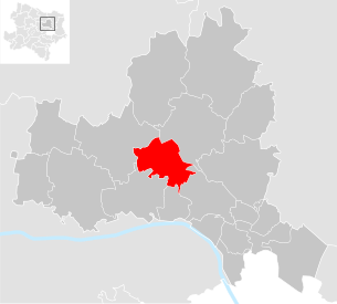 Location of the municipality of Leitzersdorf in the Korneuburg district (clickable map)