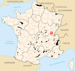 Mapa dos departamentos franceses.