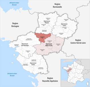 瑟格雷区在卢瓦尔河地区大区与曼恩-卢瓦尔省的位置
