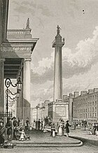 Engraving of Nelson's Pillar circa 1829