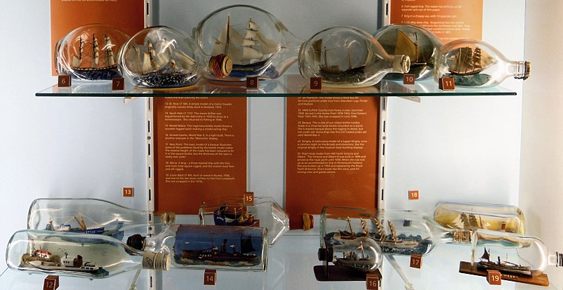 File:Lowestoft Maritime Museum Ships Bottles.jpg
