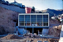 Southern (Lyttelton) portal of the Lyttelton road tunnel under construction in 1964