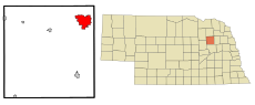 Madison County Nebraska Incorporated and Unincorporated areas Norfolk Highlighted.svg