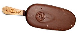 Chocolate-glazed Magnum ice cream bar