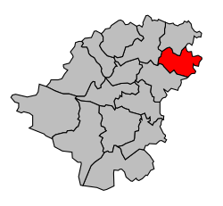 Kanton na mapě arrondissementu Langon