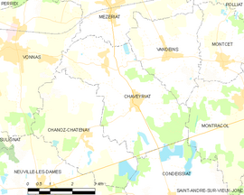 Mapa obce Chaveyriat