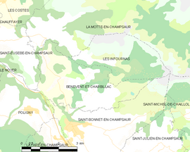 Mapa obce Bénévent-et-Charbillac