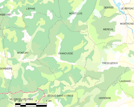 Mapa obce Chanousse