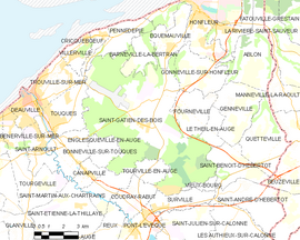 Mapa obce Saint-Gatien-des-Bois