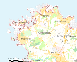 Mapa obce Pleumeur-Bodou