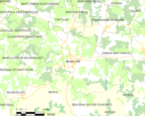 Poziția localității Brantôme