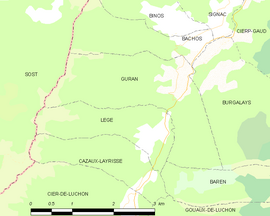 Mapa obce Guran