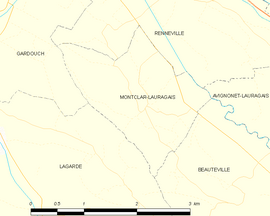 Mapa obce Montclar-Lauragais