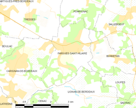 Mapa obce Fargues-Saint-Hilaire
