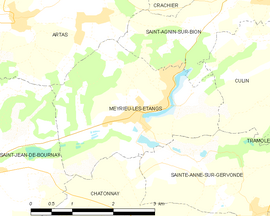 Mapa obce Meyrieu-les-Étangs