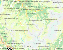 Mapa obce Les Allues