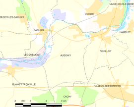 Mapa obce Aubigny