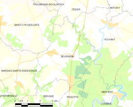 Mapa obce Bourneau
