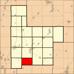 Grisham Township, Montgomery County, Illinois.svg'yi vurgulayan harita