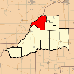 Quiver Township, Mason County, Illinois.svg'yi vurgulayan harita