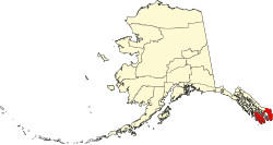 map of Alaska highlighting Prince of Wales-Outer Ketchikan Census Area