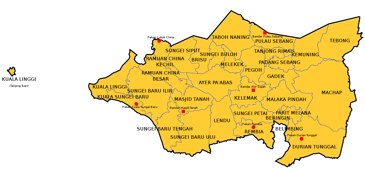 File Map Of Alor Gajah District Melaka Svg Wikipedia