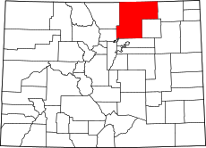 Map of Colorado highlighting Weld County.svg