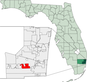 Map of Florida highlighting Cooper City.png