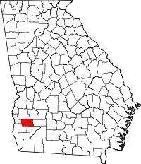 Locatie van Calhoun County in Georgia