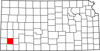 Map of Kanzas highlighting Grant County