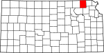State map highlighting Nemaha County