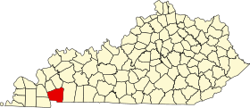 Umístění okresu Trigg County