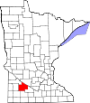 Map of Minnesota highlighting Redwood County.svg