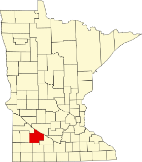 Map of Minnesota highlighting Redwood County.svg