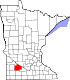 Harta statului Minnesota indicând comitatul Redwood