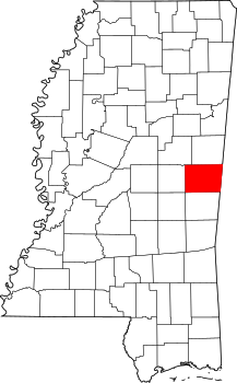 Map of Mississippi highlighting Kemper County.svg