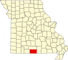 欧扎克县在密苏里州的位置