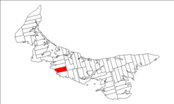 Map of Prince Edward Island highlighting Lot 27
