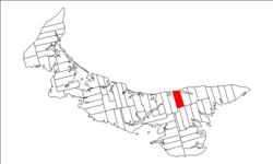 Map of Prince Edward Island highlighting Lot 39