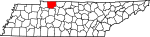 Statskort, der fremhæver Montgomery County