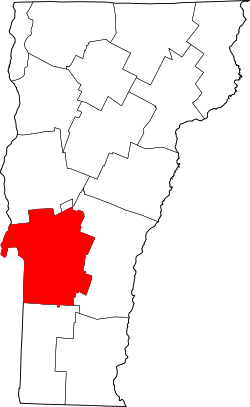 map of Vermont highlighting Rutland County