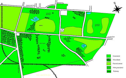 Map of Mitcham Common
