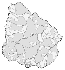 Map of municipalities and departments of Uruguay as of 2021. Mapa de Uruguay (subdivisiones).svg