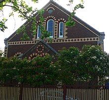 Masonic Hall in Crimea Street, built in 1876 as a Baptist church, was acquired by the school in 1995 Masonic temple crimea street st kilda.jpg