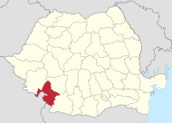 Pozicija Mehedinţia na karti Rumunjske