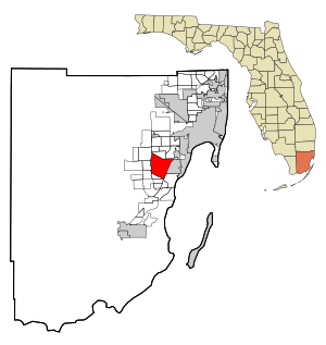 Miami-Dade County Florida Incorporated and Unincorporated areas Kendall Highlighted.svg