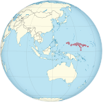 Micronesia on the globe (Southeast Asia centered) (small islands magnified).svg